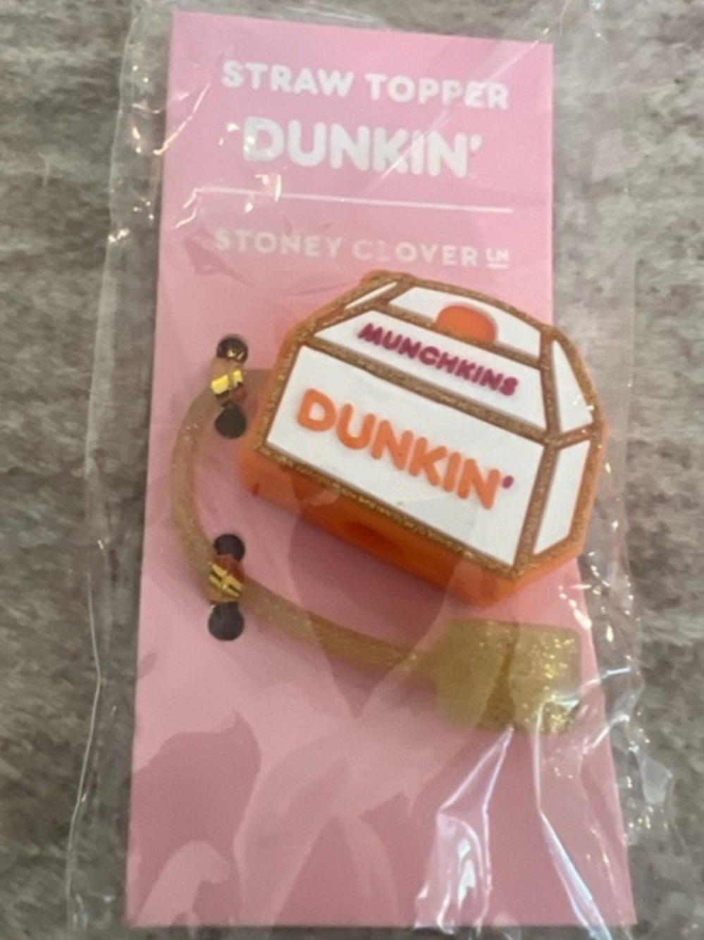 NWT | Stoney Clover Lane X Dunkin' Donuts Munchkins Straw Topper - Pink & Orange